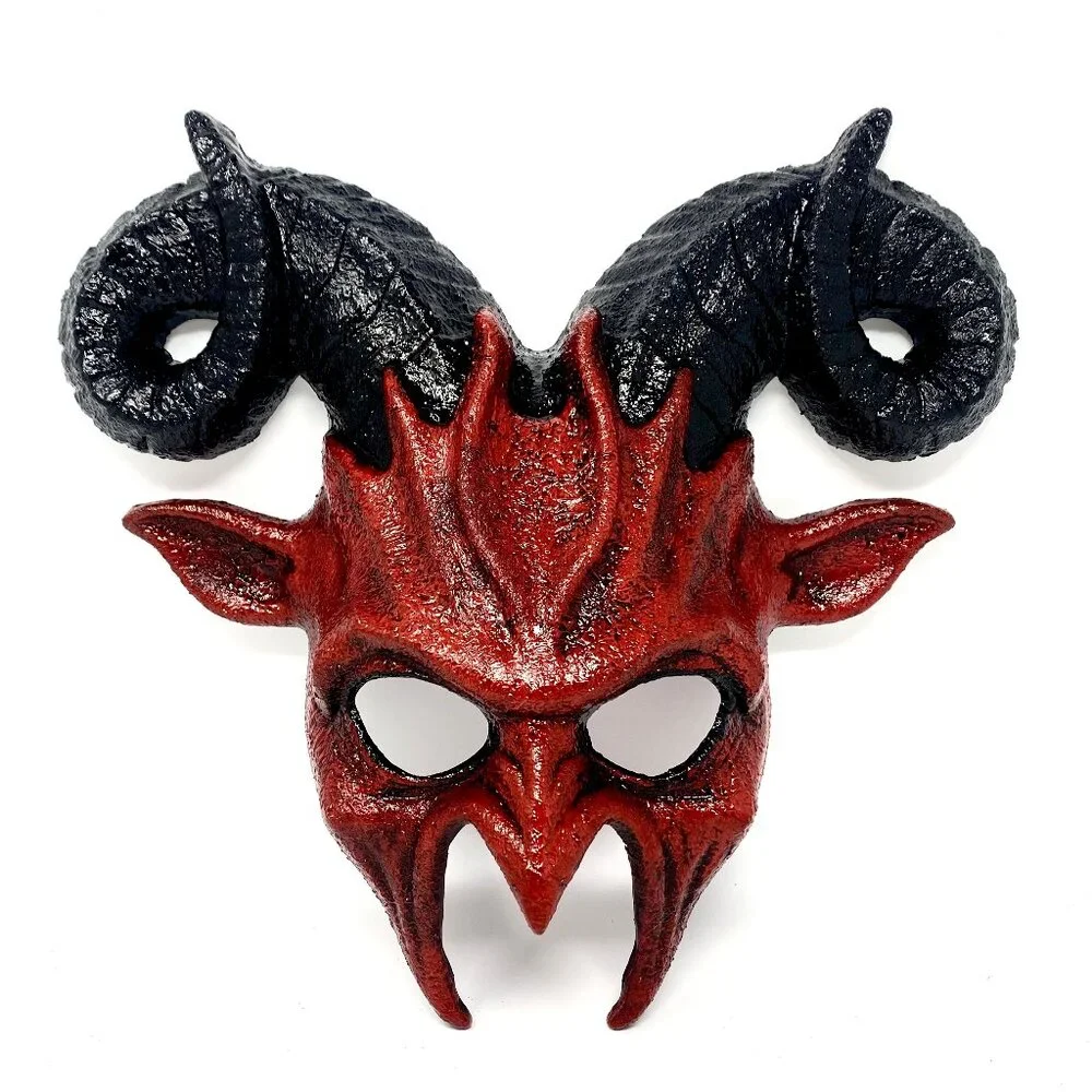 Krampus Ram Goat Demon with Horns Devil Halloween Masquerade Masks Party